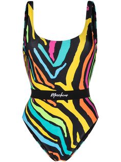 Moschino купальник с открытой спиной и принтом