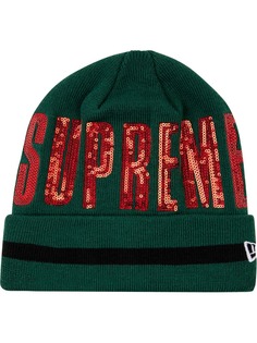 Supreme шапка бини New Era с пайетками