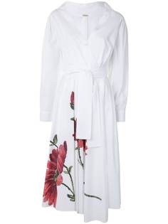 Adam Lippes платье с цветочным принтом и запахом