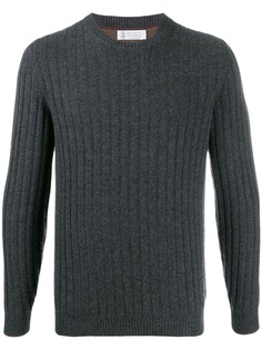 Brunello Cucinelli кашемировый джемпер в рубчик