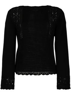 Saint Laurent трикотажный топ с рукавами-колокол