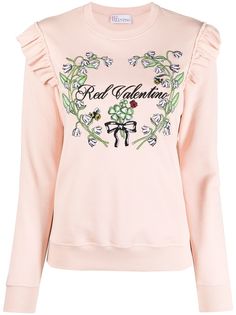 RED Valentino толстовка с оборками и логотипом