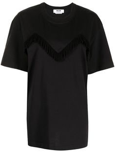 MSGM футболка с бахромой