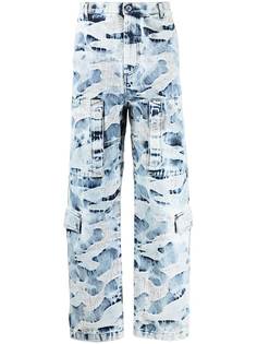 Valentino камуфляжные джинсы с эффектом потертости