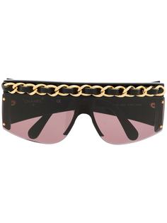 Chanel Pre-Owned солнцезащитные очки с цепочным декором