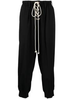 Yohji Yamamoto брюки с кулиской и шнуровкой