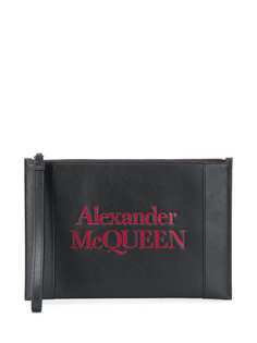 Alexander McQueen клатч на молнии с логотипом