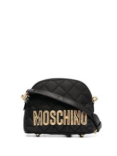 Moschino стеганая сумка через плечо с нашивкой-логотипом