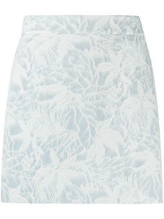 MSGM жаккардовая юбка мини с цветочным принтом