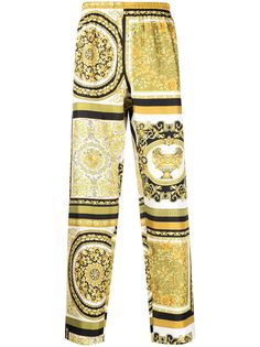 Versace брюки с принтом Baroque