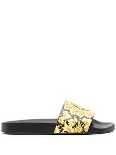 Versace шлепанцы с принтом Barocco