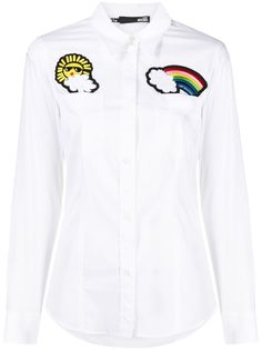Love Moschino рубашка на пуговицах с нашивками