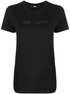 Karl Lagerfeld футболка с логотипом из страз