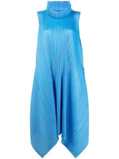 Pleats Please Issey Miyake плиссированное платье с высоким воротником