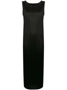 Pleats Please Issey Miyake удлиненное платье без рукавов
