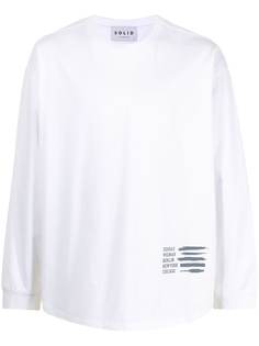SOLID HOMME футболка с длинными рукавами и графичным принтом