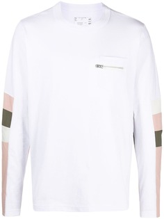 Sacai топ в стиле колор-блок с длинными рукавами