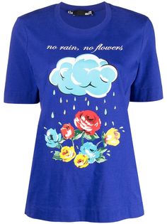 Love Moschino футболка с принтом No Rain No Flowers