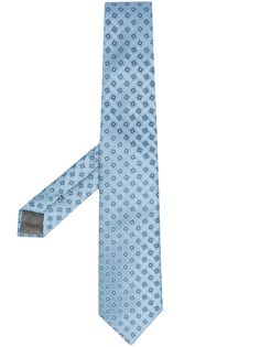 Emporio Armani жаккардовый галстук с геометричным узором