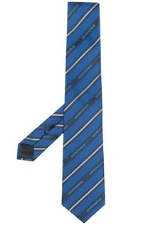Emporio Armani галстук в диагональную полоску с логотипом
