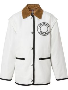 Burberry двусторонняя куртка со съемными рукавами и логотипом