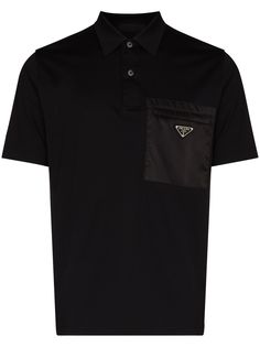 Prada рубашка поло с короткими рукавами и логотипом