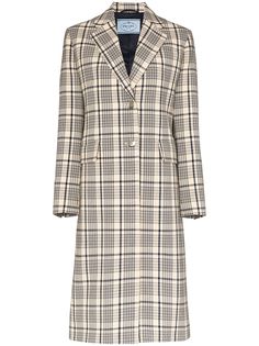 Prada однобортное пальто в клетку