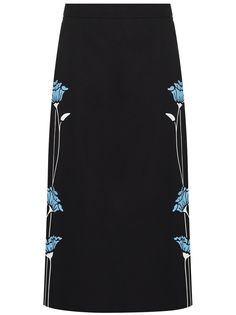 Prada юбка миди с цветочным принтом