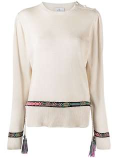 Etro джемпер с вышивкой и кисточками