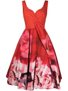 Alexander McQueen расклешенное платье миди с цветочным принтом