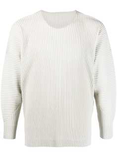 Homme Plissé Issey Miyake топ в рубчик с длинными рукавами