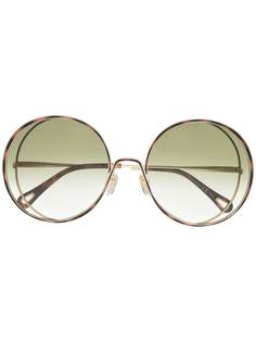 Chloé Eyewear солнцезащитные очки в массивной круглой оправе