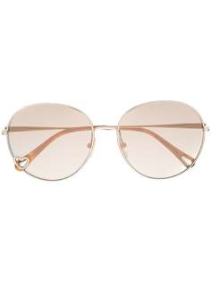 Chloé Eyewear солнцезащитные очки Aimée в круглой оправе