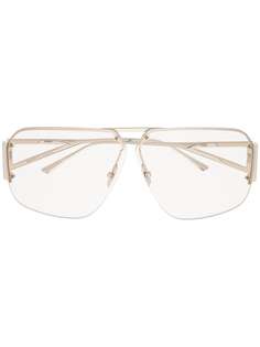 Bottega Veneta солнцезащитные очки-авиаторы в полуободковой оправе