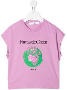 Msgm Kids футболка из органического хлопка с принтом