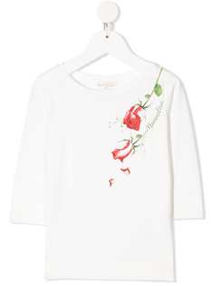 Monnalisa футболка с цветочным принтом