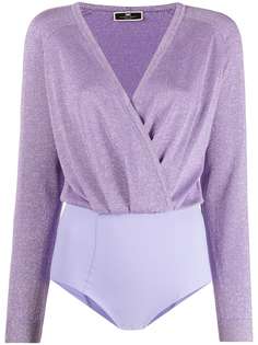 Elisabetta Franchi топ с эффектом металлик и запахом