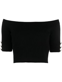 Elisabetta Franchi укороченная футболка с открытыми плечами