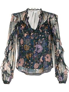 Veronica Beard блузка Abra с цветочным узором