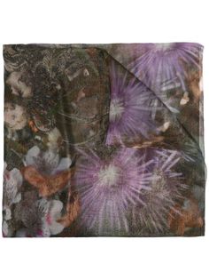 Faliero Sarti шарф с цветочным принтом и эффектом металлик