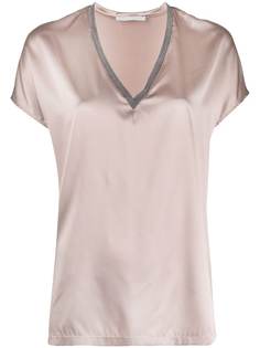 Fabiana Filippi топ с V-образным вырезом и кристаллами