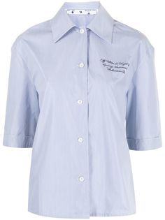 Off-White рубашка на пуговицах с вышитым логотипом