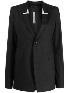 Rick Owens однобортный блейзер строгого кроя
