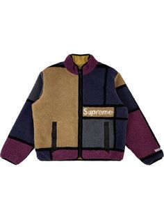 Supreme двусторонняя куртка в стиле колор-блок