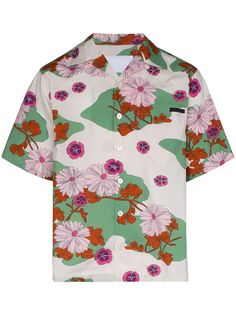 Prada рубашка с цветочным принтом