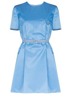Prada платье мини с декорированным логотипом