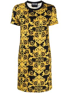 Versace Jeans Couture платье-трапеция с логотипом и принтом Baroque