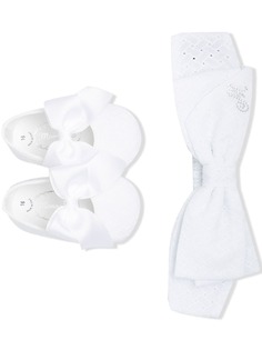 Monnalisa балетки с бантами и вышивкой