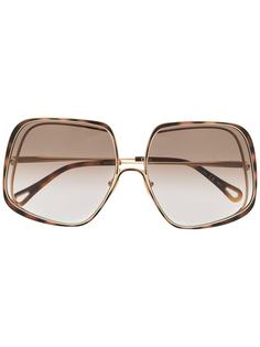 Chloé Eyewear солнцезащитные очки Hanah в квадратной оправе