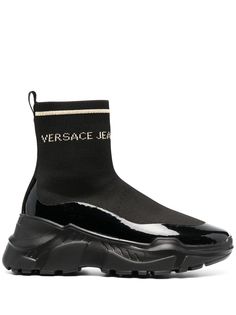 Versace Jeans Couture кроссовки-носки с логотипом